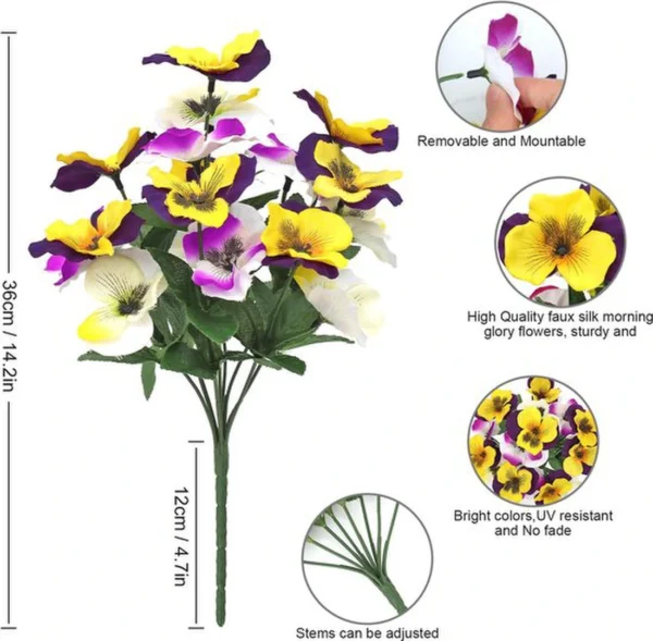 Unyqoos® Realistische kunstbloemen voor binnen en buiten in levendige gele en witte tinten