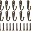 Unyqoos® Set van 10 stijlvolle vintage metalen wandhaken voor diverse toepassingen