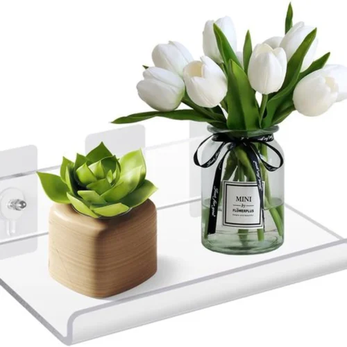 P-87213238299880-20260406083342.webp Unyqoos® Transparant U-vormig acryl wandrek voor veelzijdige opslag en decoratie
