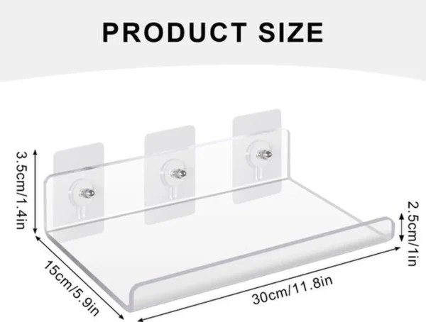 P-87213238299881-20260406083346.webp Unyqoos® Transparant U-vormig acryl wandrek voor veelzijdige opslag en decoratie