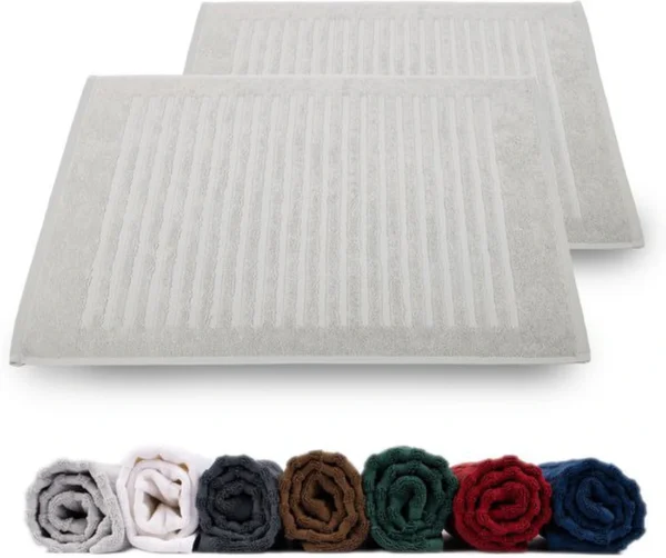 Unyqoos® Set van 2 Luxe Katoenen Douchemats voor Optimaal Comfort en Absorptie in de Badkamer