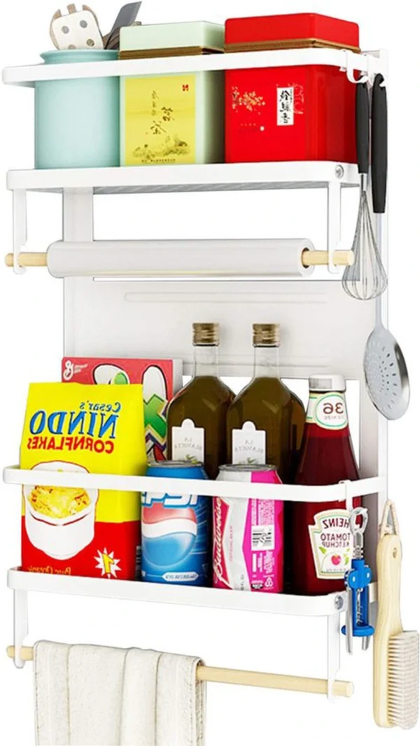 P-87213238308920-20260406103054.webp Unyqoos® Magnetisch keukenrek met vier niveaus en handige opberghaken
