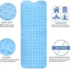 Unyqoos® Extra Lange Antislip Douchemat, Schimmelbestendig en Machinewasbaar, 100 x 40 cm, Transparant Blauw