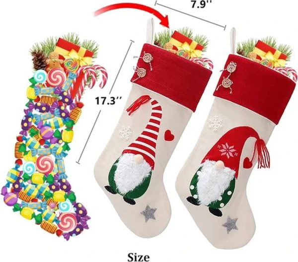 Unyqoos® Grote decoratieve kerstsokken met 3D-ontwerp voor feestelijke sfeer