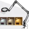 Unyqoos® Dimbare LED-bureaulamp met vergrootglas en flexibele arm voor hobby en werk