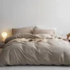 P-87213238369004-20260405105117.webp Unyqoos® Zachte microvezel beddengoedset taupe 200x200 cm met ritssluiting
