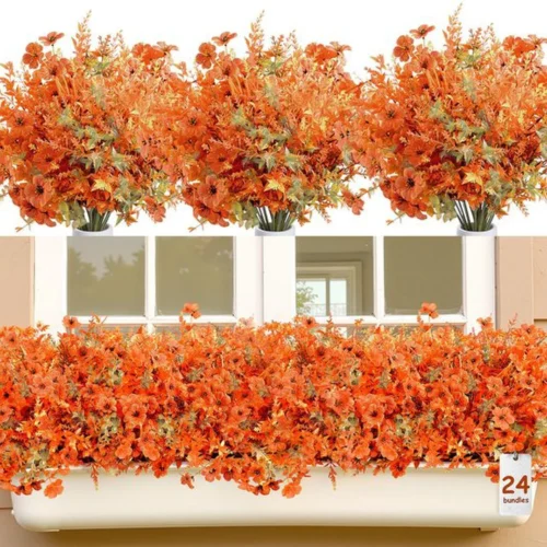 P-87213238379690-20260405140512.webp Unyqoos® Set van 24 Bundels Realistische Kunstbloemen voor Herfstdecoratie Buiten