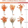 Unyqoos® Set van 24 Bundels Realistische Kunstbloemen voor Herfstdecoratie Buiten