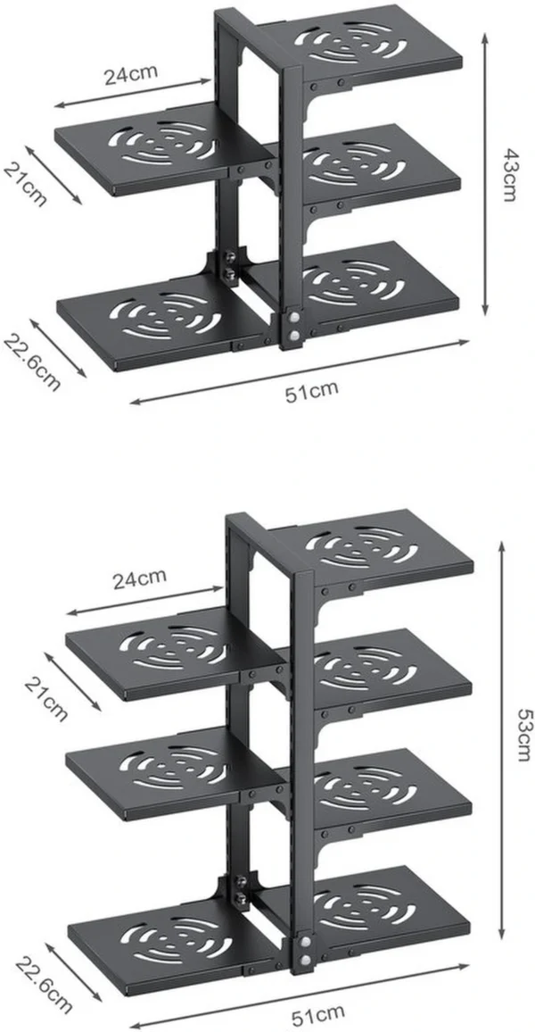 P-87213238386692-20260406100548.webp Unyqoos® Verstelbare en Robuuste Organizer voor Pannen en Potten met 5 Niveaus voor Keukenkast