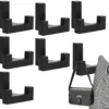 P-87213238426660-20260406120402.webp Unyqoos® Set van 6 stijlvolle zwarte wandhaken van zinklegering voor thuisgebruik