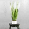 Unyqoos® Decoratief kunstgras in elegante witte keramische pot van 56 cm hoogte