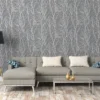 Unyqoos® Vliesbehang met bosmotief en metallic accenten voor een moderne uitstraling