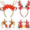 Unyqoos® Feestelijke kersthaarband met rendiergewei en bijpassende haarspelden set