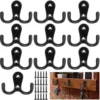 Unyqoos® Kledinghaken Set van 10 voor Wandmontage met Dubbele Ophangmogelijkheden en Bevestigingsschroeven