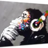 P-87213238482170-20260406123256.webp Unyqoos® Moderne kunstdruk op canvas met aap en muziek thema voor interieur