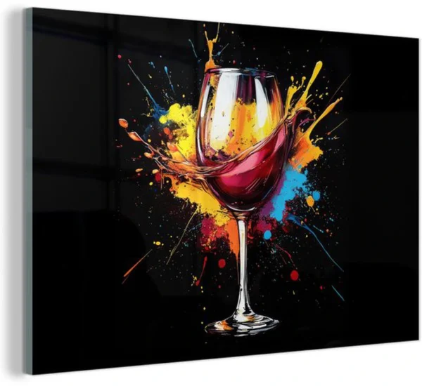 P-87213238486370-20260406123409.webp Unyqoos® Moderne glazen wanddecoratie met kleurrijke print voor iedere ruimte 60 x 40 cm
