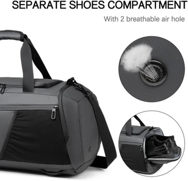 Unyqoos® Veelzijdige 40 Liter Sporttas met Schoenenvak en Waterdicht Compartiment voor Heren en Dames