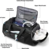 Unyqoos® Veelzijdige 40 Liter Sporttas met Schoenenvak en Waterdicht Compartiment voor Heren en Dames