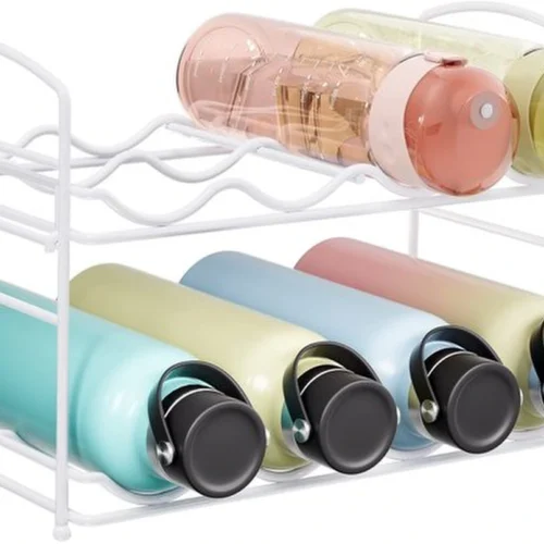 Unyqoos® Verstelbaar metalen rek voor wijn- en waterflessen in moderne stijl