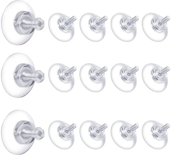 P-87213238515140-20260406120706.webp Unyqoos® Set van 15 sterke transparante zuignappen met schroefdraad en kartelmoer