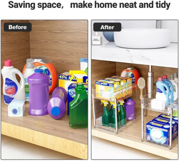 Unyqoos® Multifunctioneel Keuken- en Badkamerrek met Uittrekbare Lade en Opbergruimte