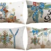 P-87213238524430-20260406113806.webp Unyqoos® Vierdelige set sierkussenslopen met kerstmotief voor sfeervolle woondecoratie