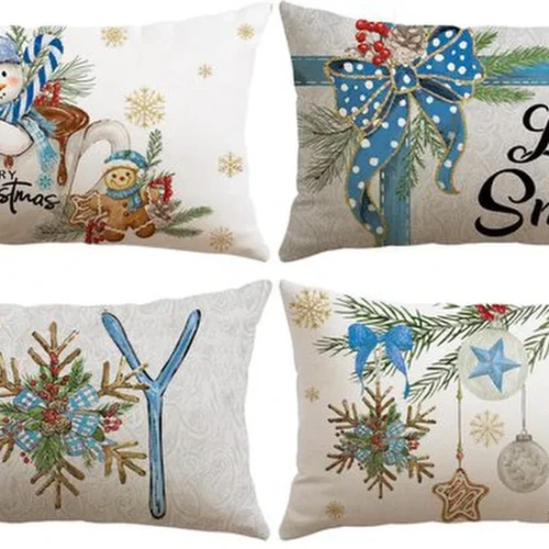 P-87213238524430-20260406113806.webp Unyqoos® Vierdelige set sierkussenslopen met kerstmotief voor sfeervolle woondecoratie