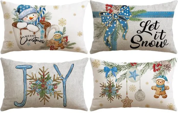 P-87213238524430-20260406113806.webp Unyqoos® Vierdelige set sierkussenslopen met kerstmotief voor sfeervolle woondecoratie