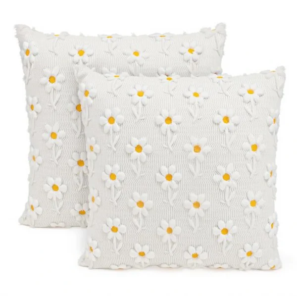 Unyqoos® Set van 2 sierlijke kussenslopen met bloemenpatroon en zachte fluwelen stof
