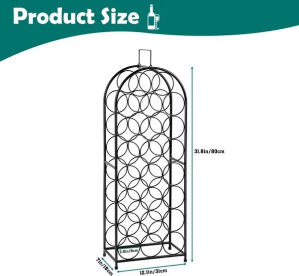 P-87213238562744-20260406110213.webp Unyqoos® Vrijstaand metalen wijnrek voor 23 flessen ideaal voor keuken of bar