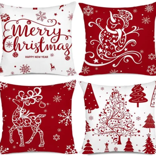 P-87213238563800-20260406114008.webp Unyqoos® Set van 4 decoratieve kerstkussenslopen met feestelijke print en verborgen ritssluiting