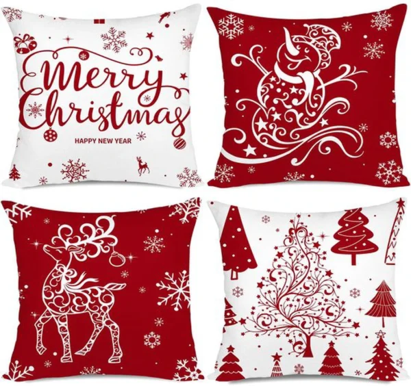 P-87213238563800-20260406114008.webp Unyqoos® Set van 4 decoratieve kerstkussenslopen met feestelijke print en verborgen ritssluiting