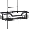Unyqoos® Handige zwarte doucheorganizer met twee manden voor opgehangen installatie
