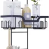 Unyqoos® Handige zwarte doucheorganizer met twee manden voor opgehangen installatie