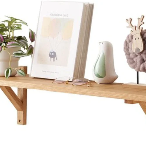 Unyqoos® Decoratieve zwevende wandplank van eikenhout met stevige houders voor elke ruimte