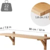 Unyqoos® Decoratieve zwevende wandplank van eikenhout met stevige houders voor elke ruimte