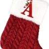 Unyqoos® Gepersonaliseerde Kerstkousen met 26 Letters voor Sfeervolle Kerstdecoratie