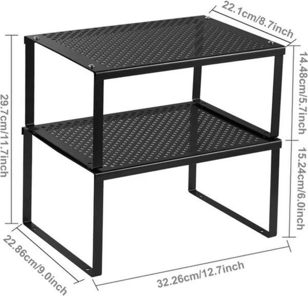 P-87213238583531-20260406101654.webp Unyqoos® Stapelbare en uittrekbare metalen keukenorganizer voor efficiënte opslag