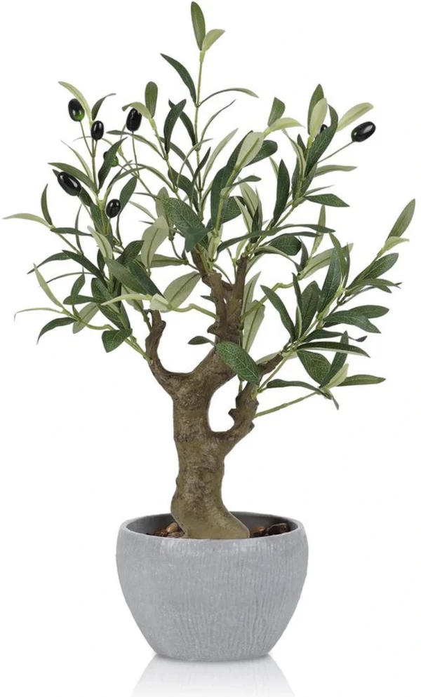P-87213238584070-20260405141002.webp Unyqoos® Stijlvolle kunstplant olijfboom in stenen pot voor interieurdecoratie