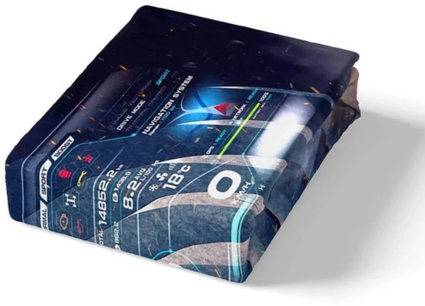 Unyqoos® Raceauto Slaapkamer Beddengoedset voor Jongens met 3D Print in Blauw en Grijs, 155 x 220 cm
