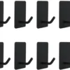 P-87213238623050-20260406121018.webp Unyqoos® Set van 8 zwarte zelfklevende haken voor diverse ruimtes zonder boren