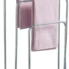 Unyqoos® Vrijstaande handdoekhouder met drie niveaus in chroom voor badkamer
