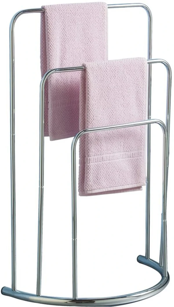 Unyqoos® Vrijstaande handdoekhouder met drie niveaus in chroom voor badkamer