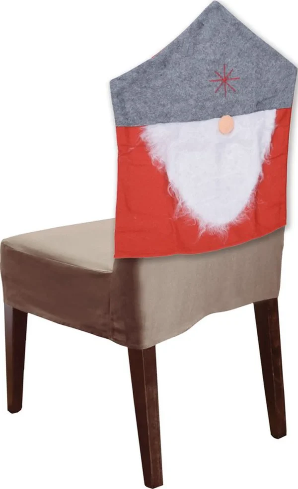 Unyqoos® Feestelijke stoelhoes voor eetkamerstoelen in rood en grijs design