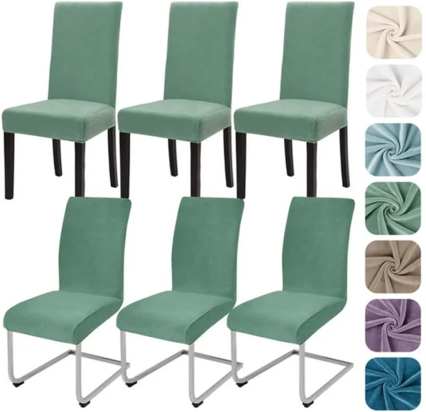Unyqoos® Set van 6 Stretch Fluwelen Stoelhoezen voor Diverse Gelegenheden en Stijlvolle Interieurs