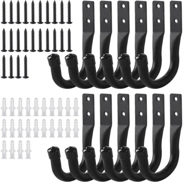 P-87213238649410-20260406121056.webp Unyqoos® Set van 12 Robuuste Wandhaken voor Garage en Werkplaats Organisatie