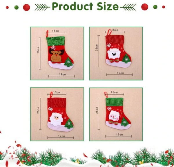 P-87213238656893-20260406093359.webp Unyqoos® Set van 4 decoratieve kerstkousen met ophanglus voor sfeervolle feestdagen
