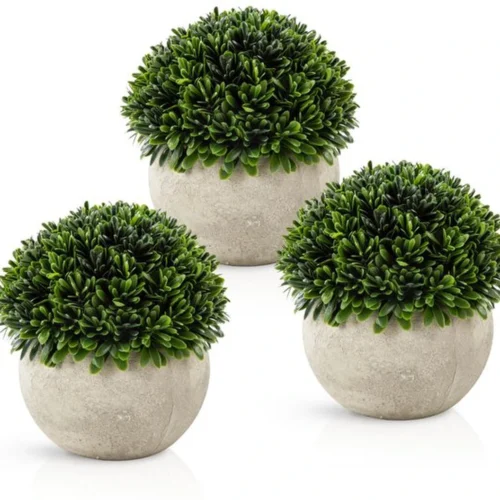 Unyqoos® Decoratieve set van drie realistische kunstplanten in potten