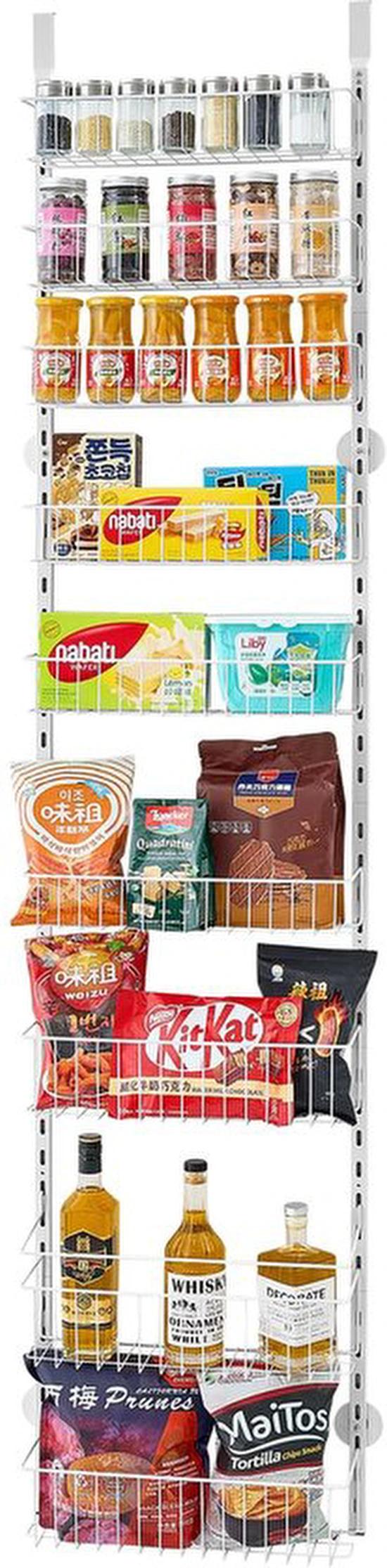 Unyqoos® Verstelbare wand- en deurorganizer met 9 opbergrekken voor keuken en badkamer
