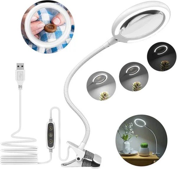 P-87213238748100-20260331100510.webp Unyqoos® Verstelbare vergrootlamp met LED-verlichting en klem voor precisiewerk